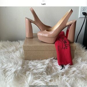 Christian Louboutin Movida Sling 130 Patent Leather Slingback Pumps